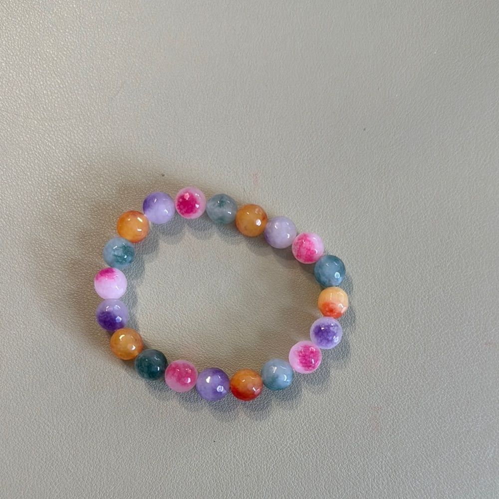Stretchy Multi-color Glass Bead Bracelet